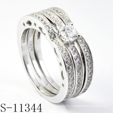 Уникальное кольцо из циркония с элементами золота и серебра 925 (S-11344)